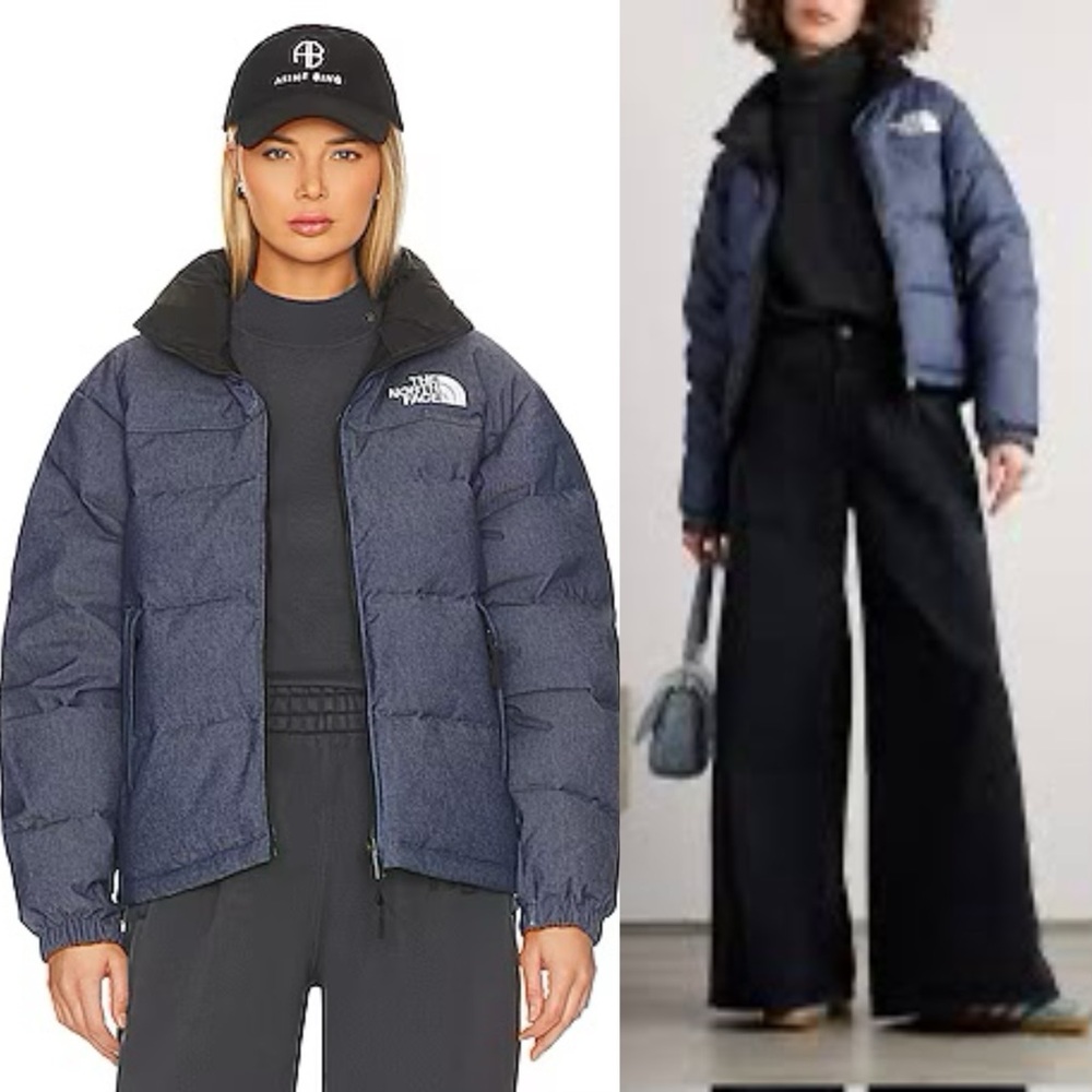 THE NORTH FACE 92 Nuptse reversible quilted denim down jacket size small